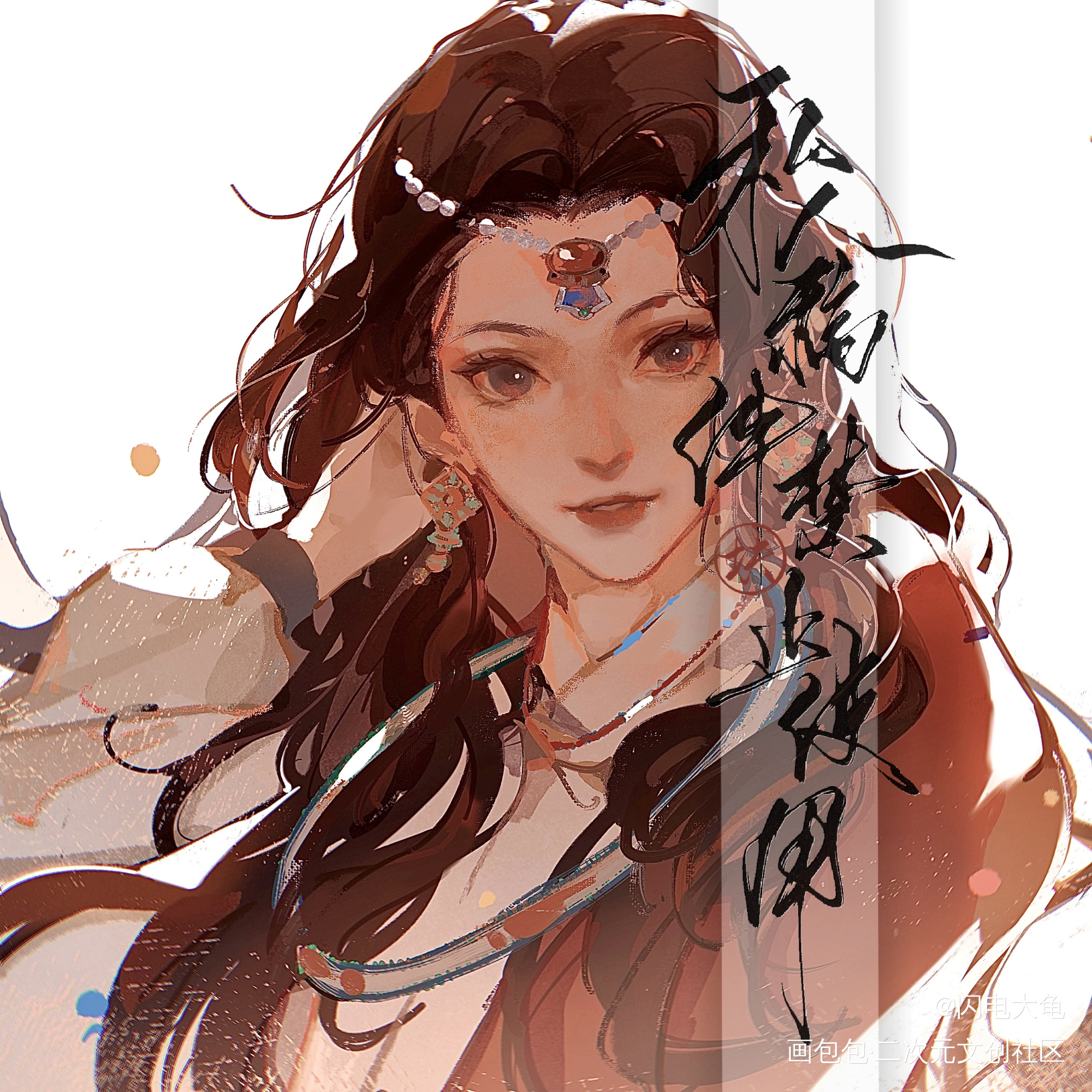 头像稿～_古风厚涂插画客单展示约稿板绘oc绘画作品