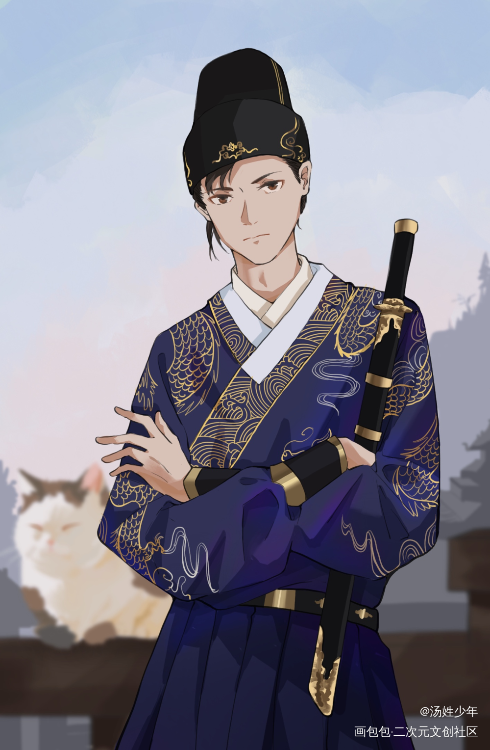_默读舟渡费渡骆闻舟绘画作品