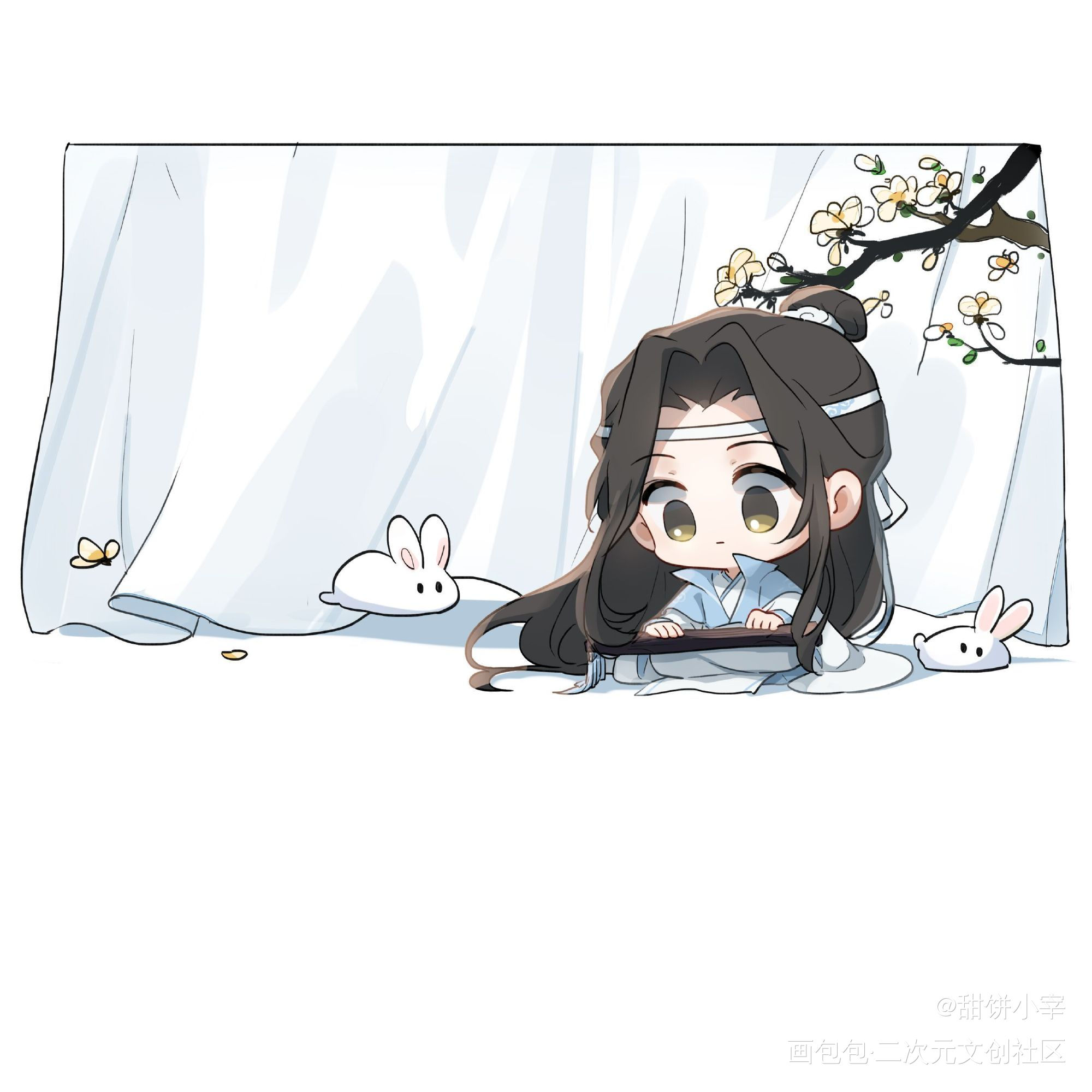 蓝忘机_魔道祖师蓝忘机Q版绘画作品