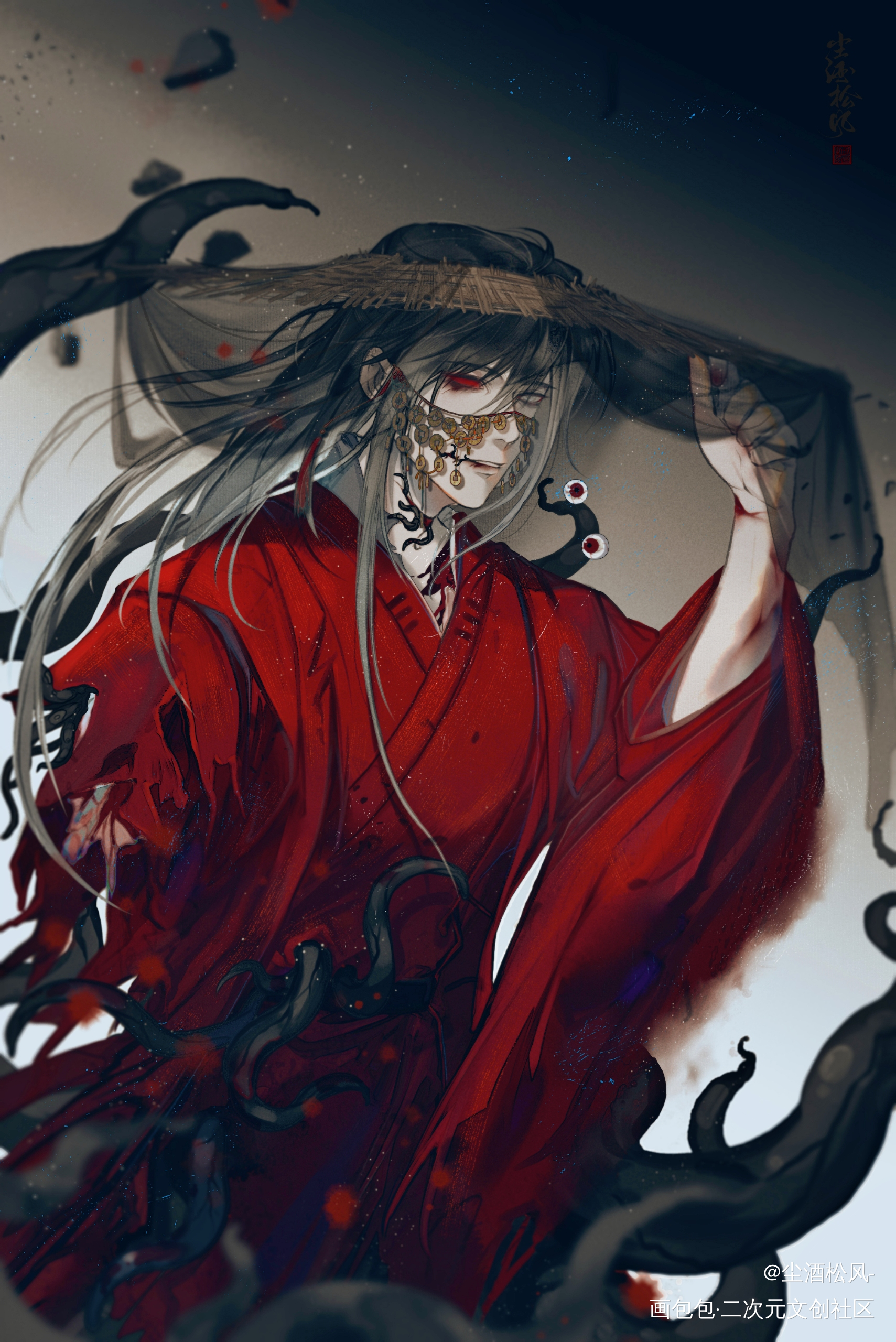 🔥和岁岁_道诡异仙古风绘画作品