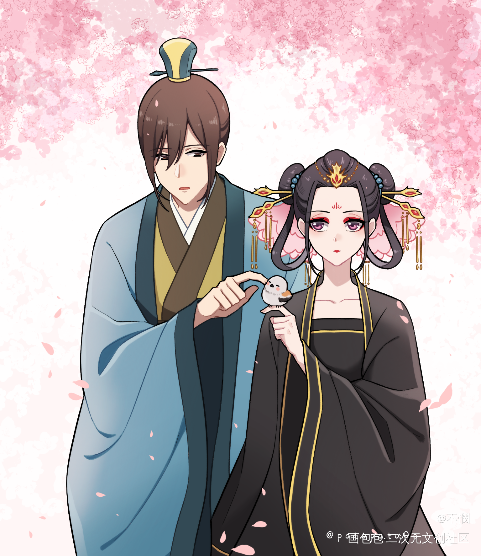 快来我冷坑！_平涂日系同人柳寿雪夏高峻后宫之乌绘画作品