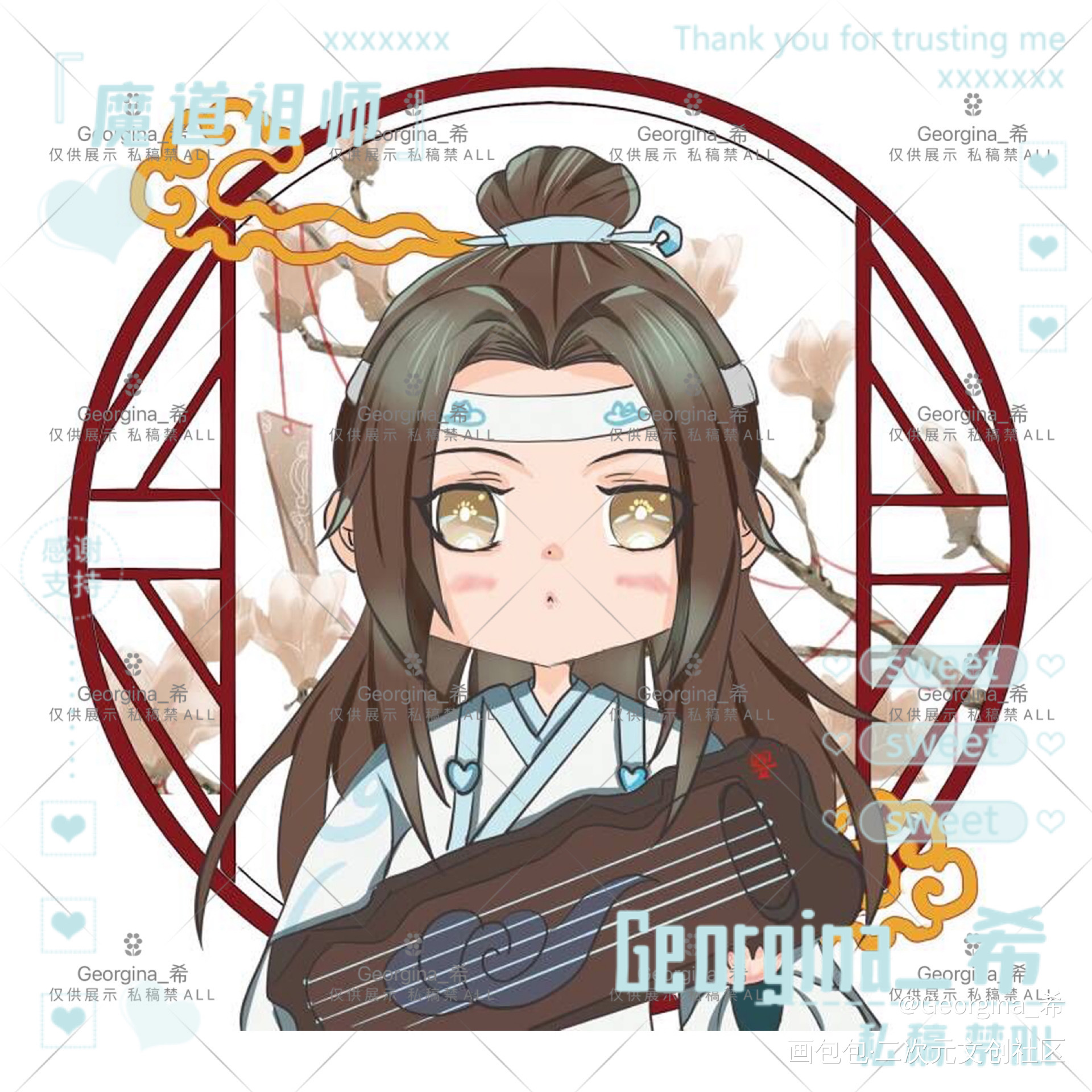 【忘羡】_魔道祖师忘羡Q版绘画作品