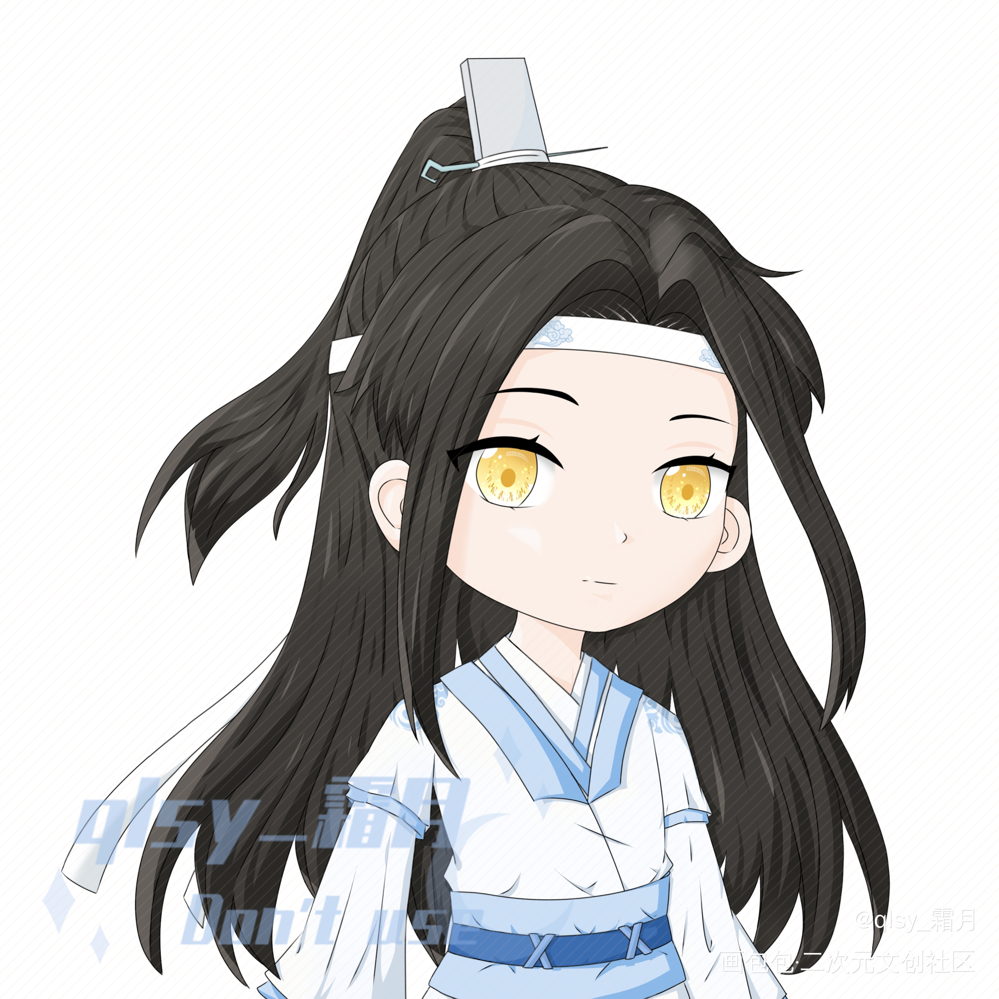 叽_魔道祖师蓝忘机绘画作品