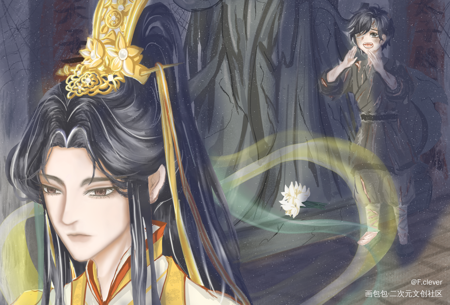 “殿下，你是唯一的神！”_天官赐福花怜绘画作品