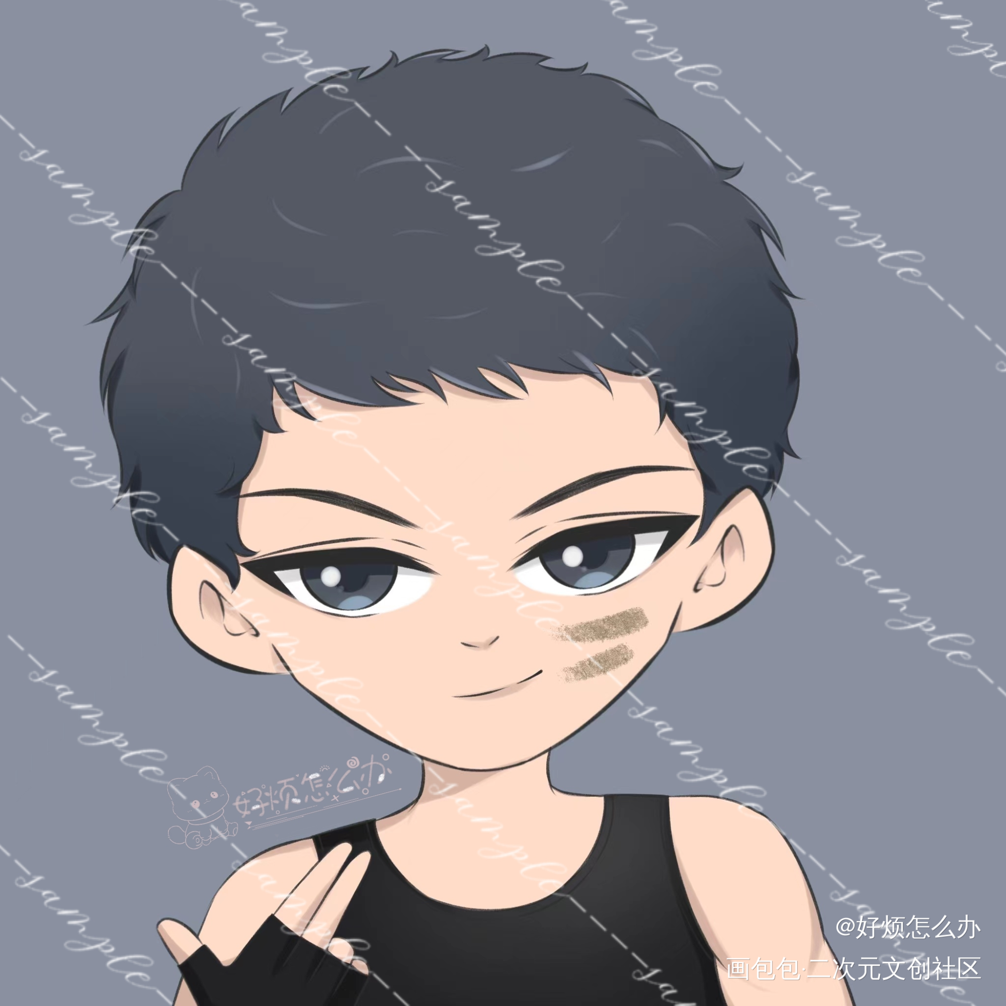 是酷酷的小鱼和可爱的公主哇～_小白杨188男团俞白绘画作品