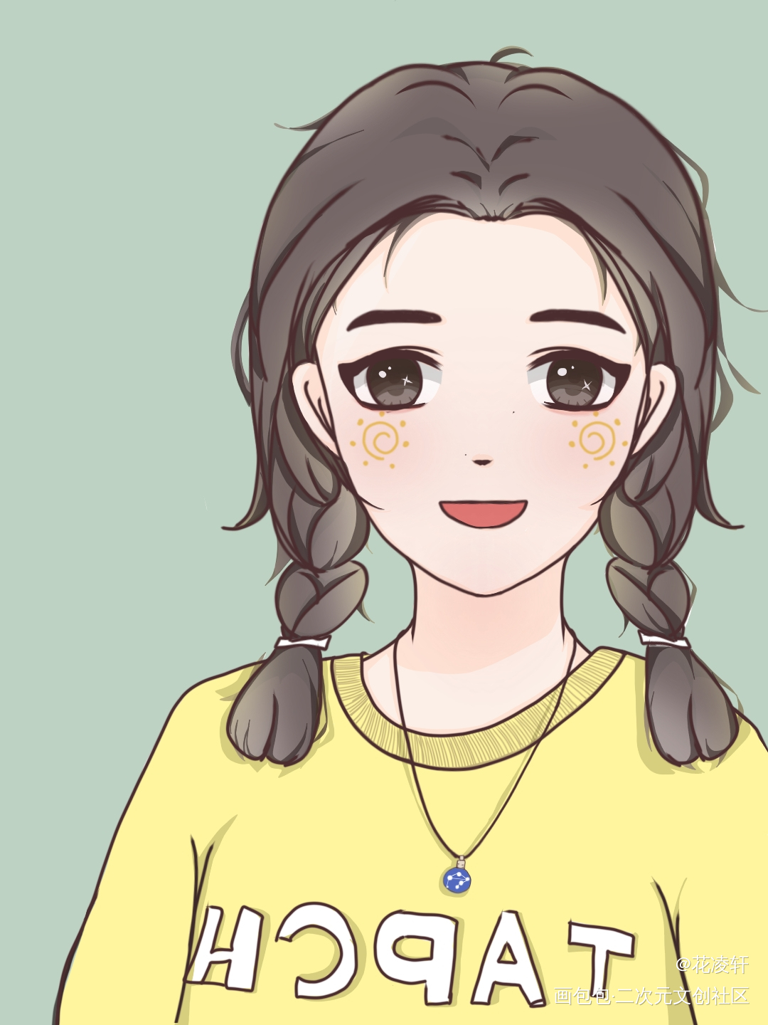 画的我温柔的姐姐～(￣▽￣～)_指绘原创绘画作品