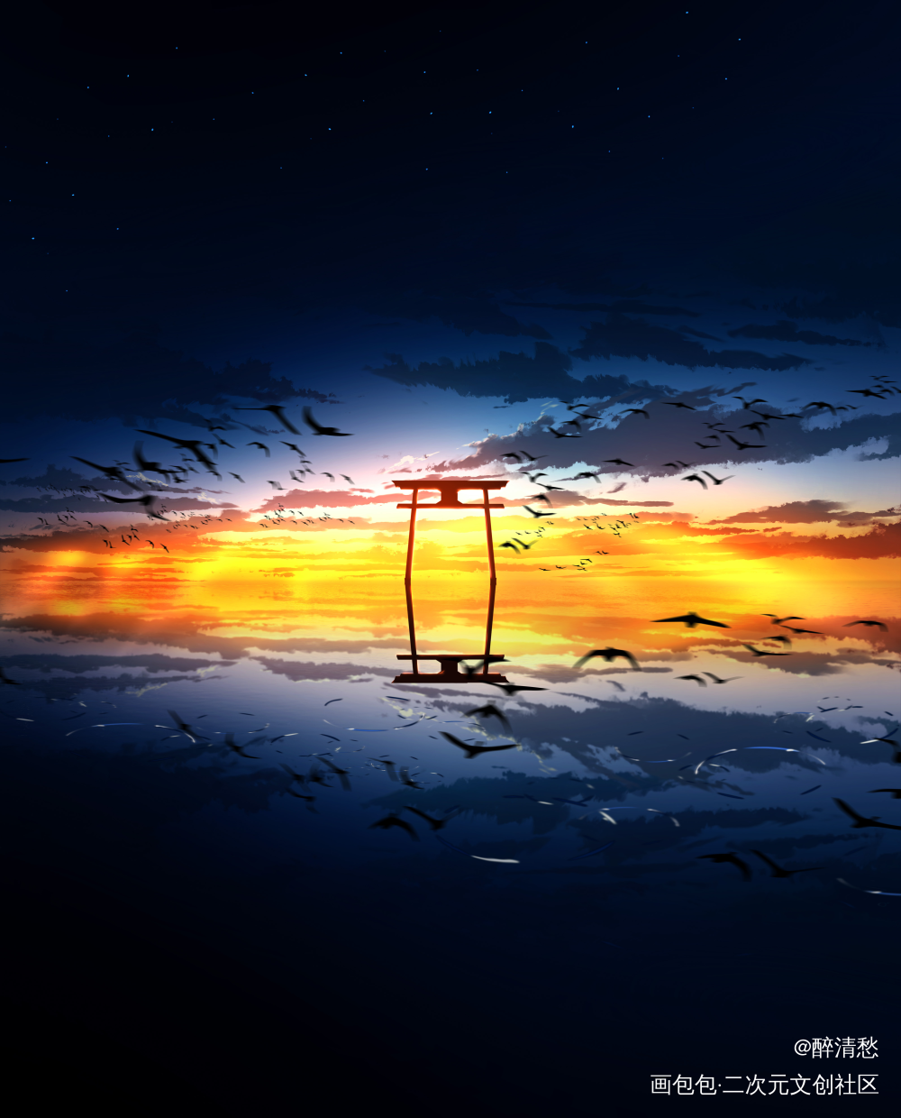 练习_日系风景原创绘画作品
