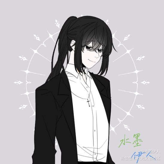 一只白六_我在惊悚游戏里封神白六绘画作品