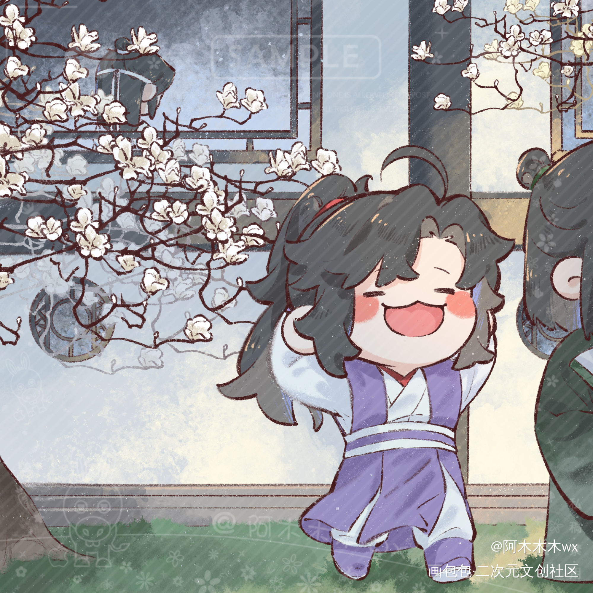忘羡成长记3_魔道祖师忘羡蓝忘机魏无羡蓝忘机0123生日快乐魏无羡1031生日快乐绘画作品