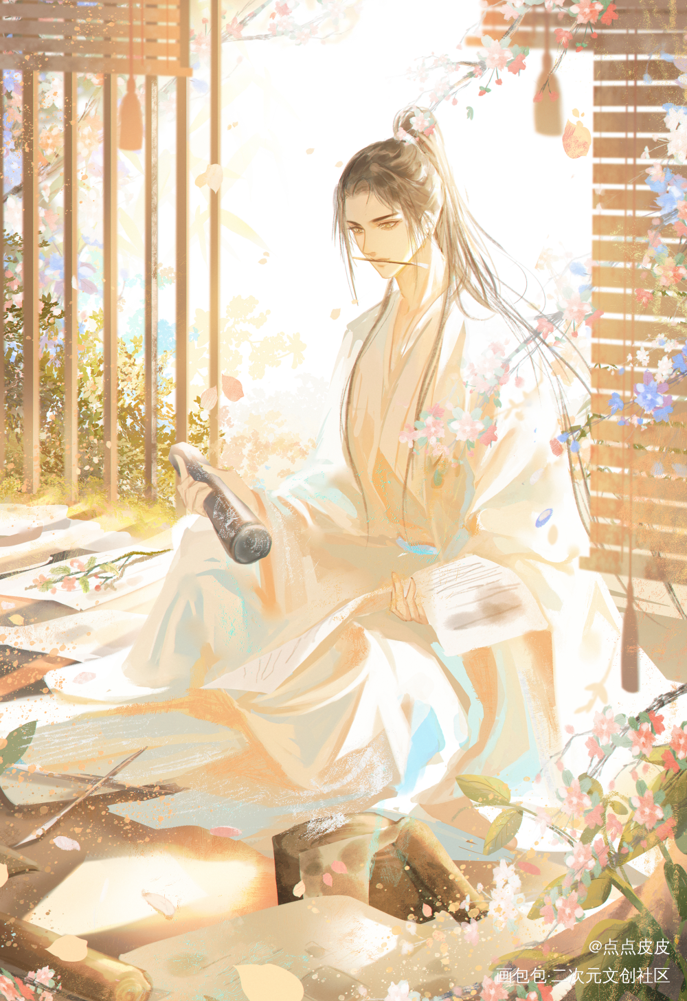 /⁠ᐠ⁠｡⁠ꞈ⁠｡⁠ᐟ⁠\_二哈和他的白猫师尊绘画作品