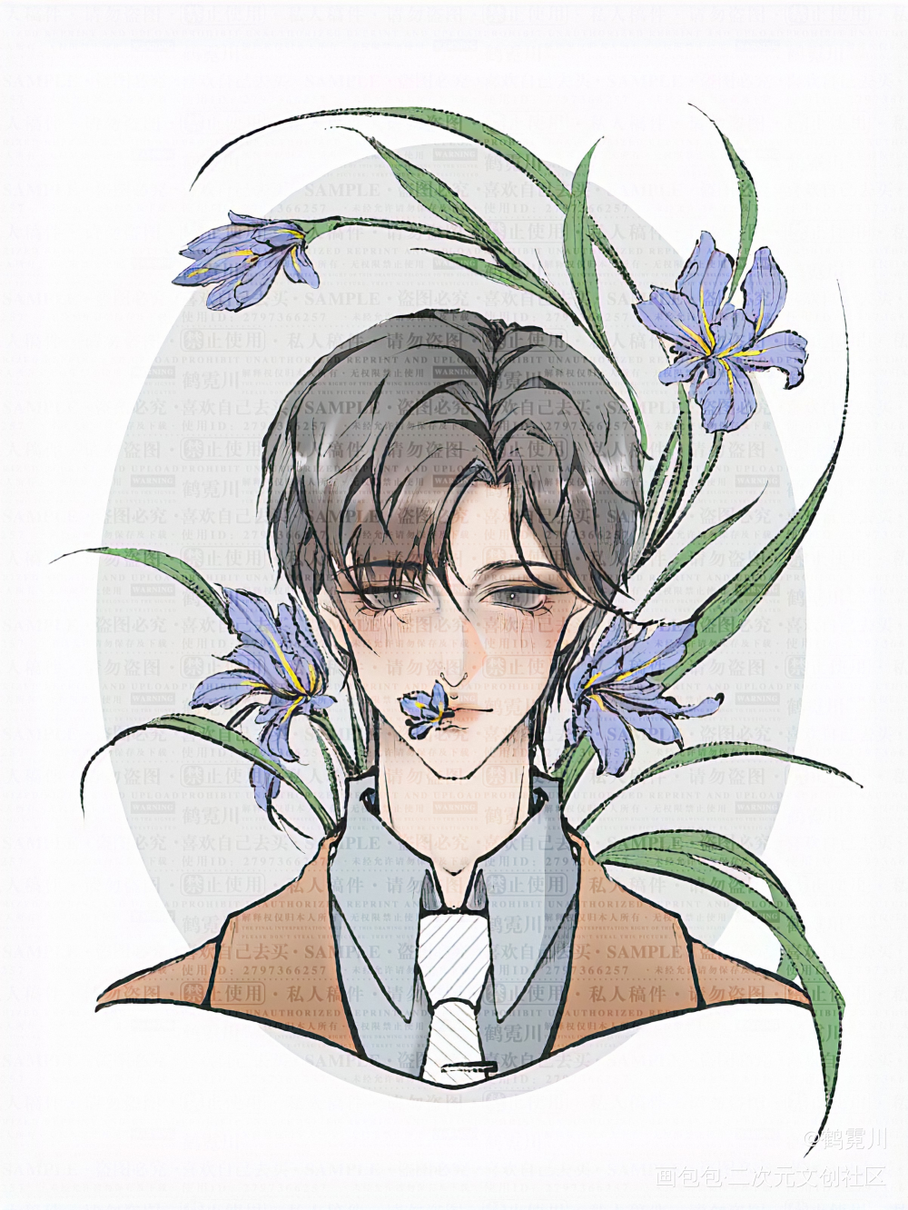 寒故·花吻_一醉经年188男团宋居寒绘画作品