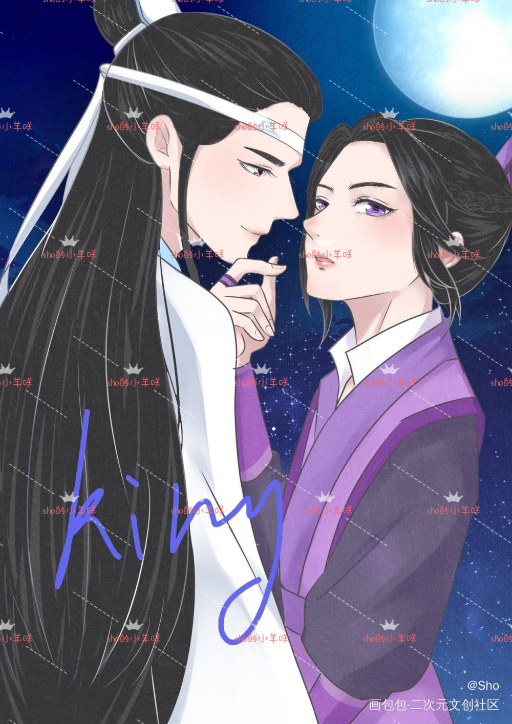 魔道祖师 曦澄_魔道祖师曦澄蓝曦臣江澄江澄蓝曦臣绘画作品