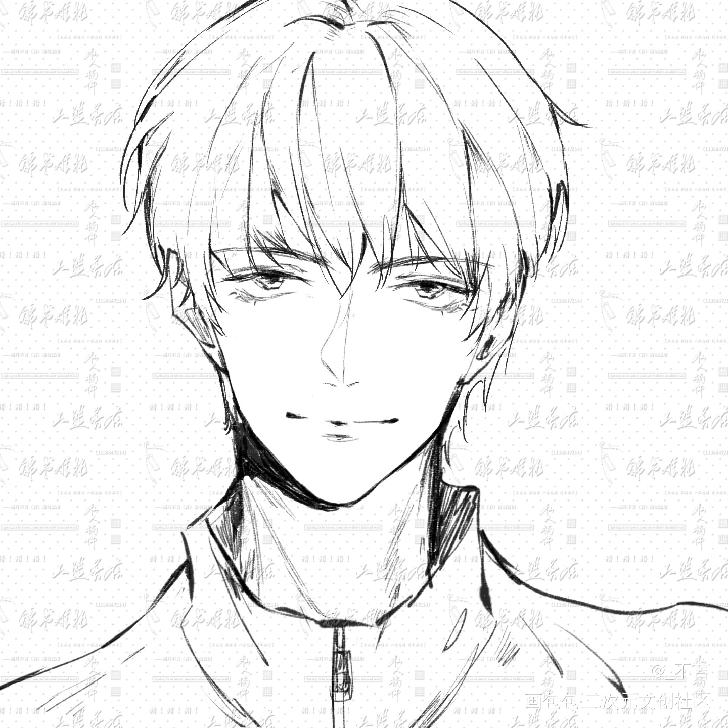 玉玉_你却爱着一个傻逼188男团李简李玉线稿约稿绘画作品