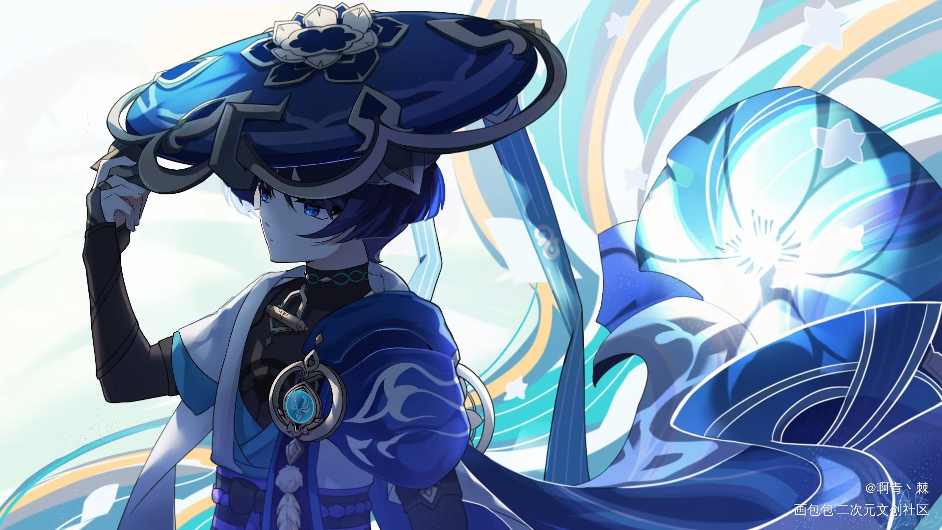 人偶之心_原神流浪者插画同人二次元板绘绘画作品