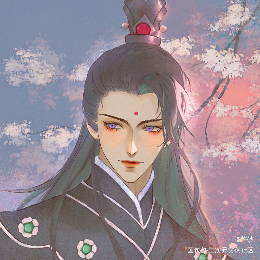 室友说没调色的这张更好看_霹雳布袋戏原创头像古风男绘画绘画作品