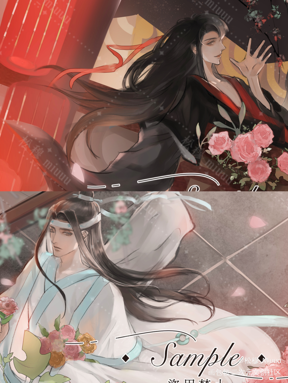 楼台抛花_魔道祖师忘羡绘画作品