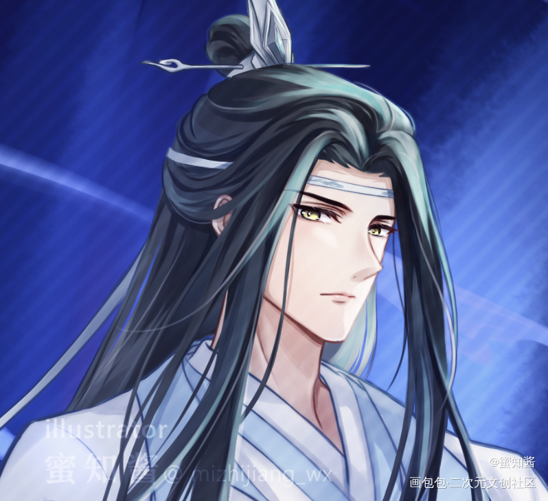 含光君&老祖立绘_魔道祖师忘羡蓝忘机魏无羡我要上首推插画同人绘画作品