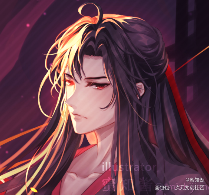 含光君&老祖立绘_魔道祖师忘羡蓝忘机魏无羡我要上首推插画同人绘画作品
