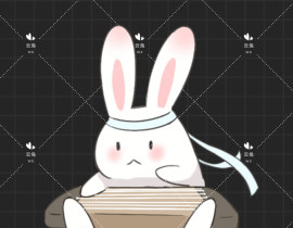 抚琴叽兔兔_绘画作品