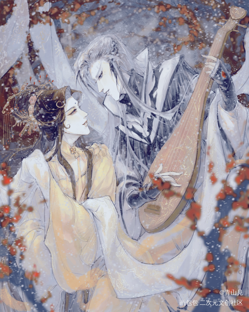 连理枝叶_金光布袋戏古风绘画作品