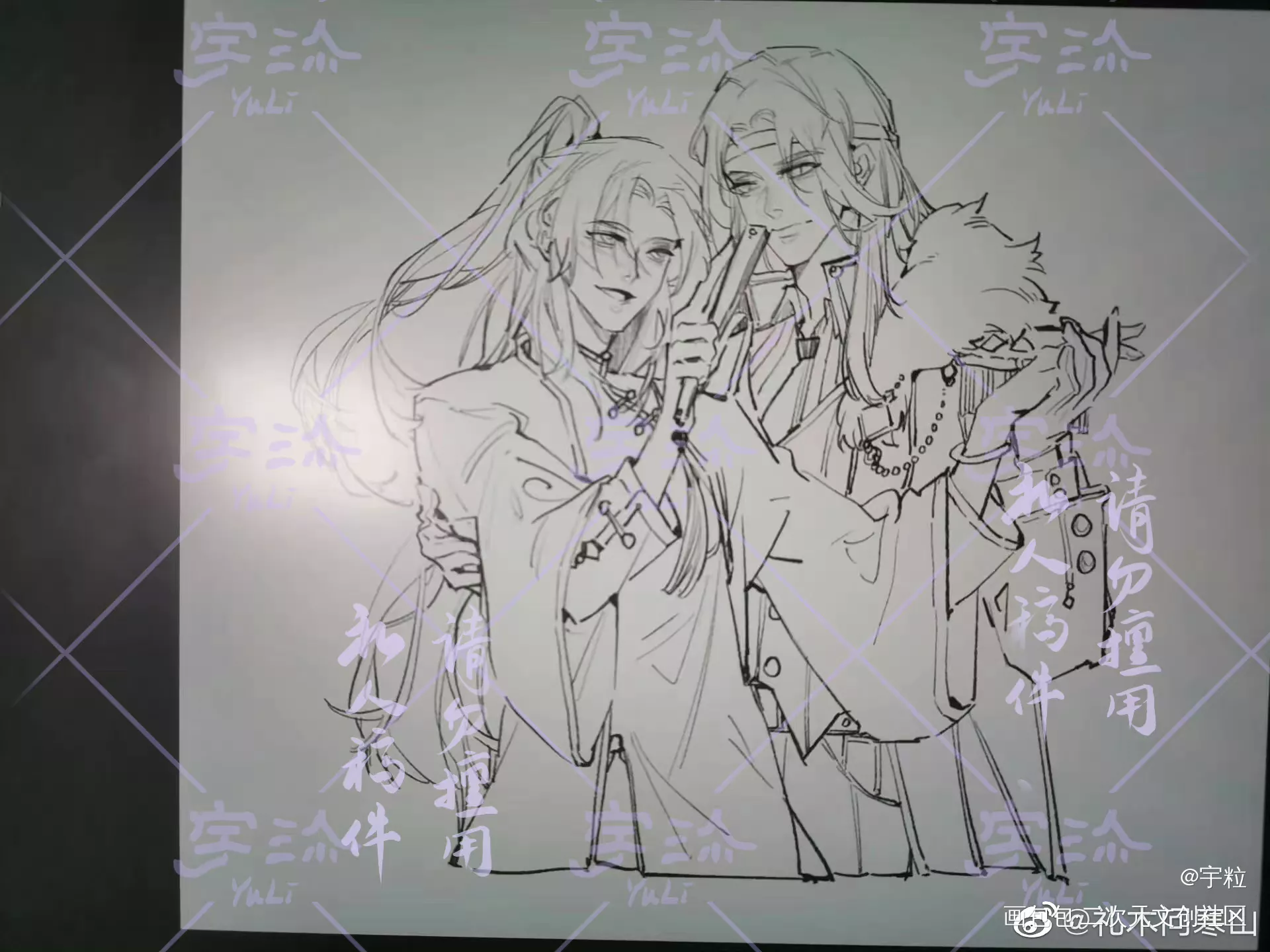 *名字待定_魔道祖师忘羡蓝忘机，魏无羡绘画作品