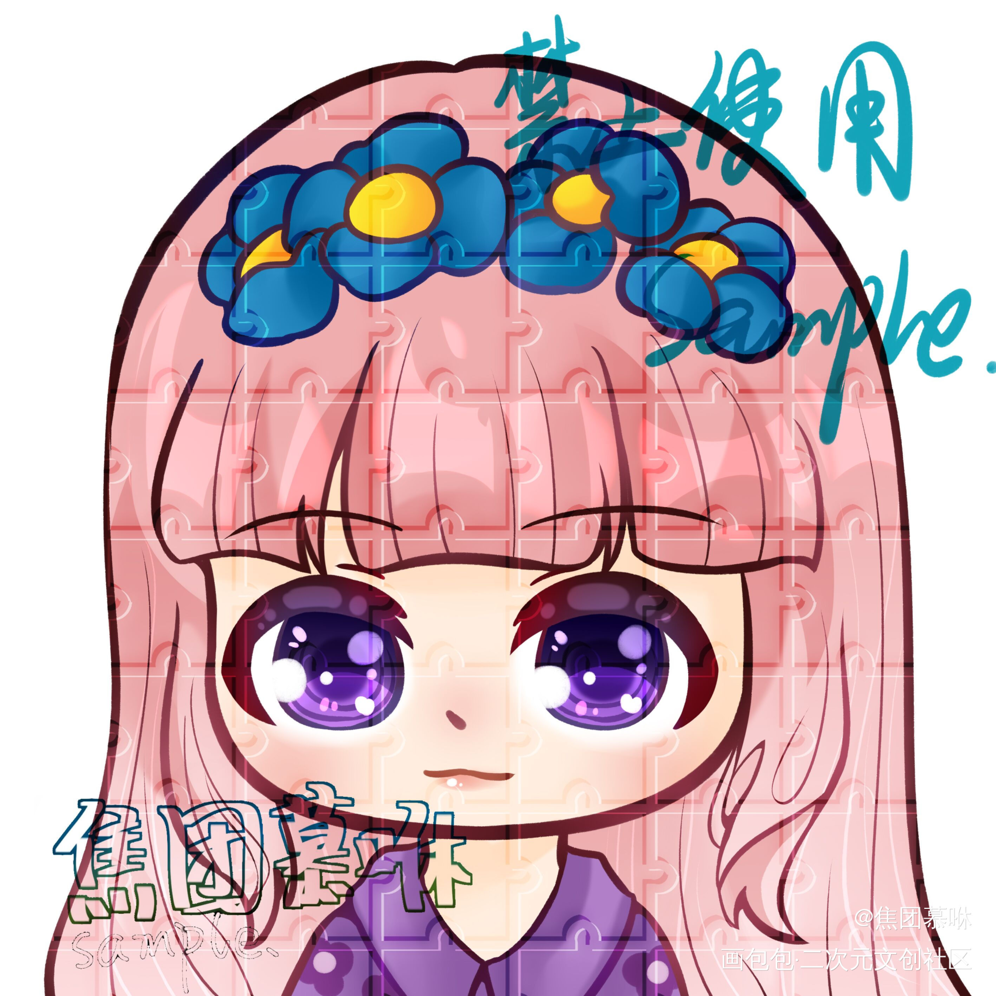 稿稿_Q版求约稿画师约稿头像约稿指绘摸鱼约稿绘画绘画作品