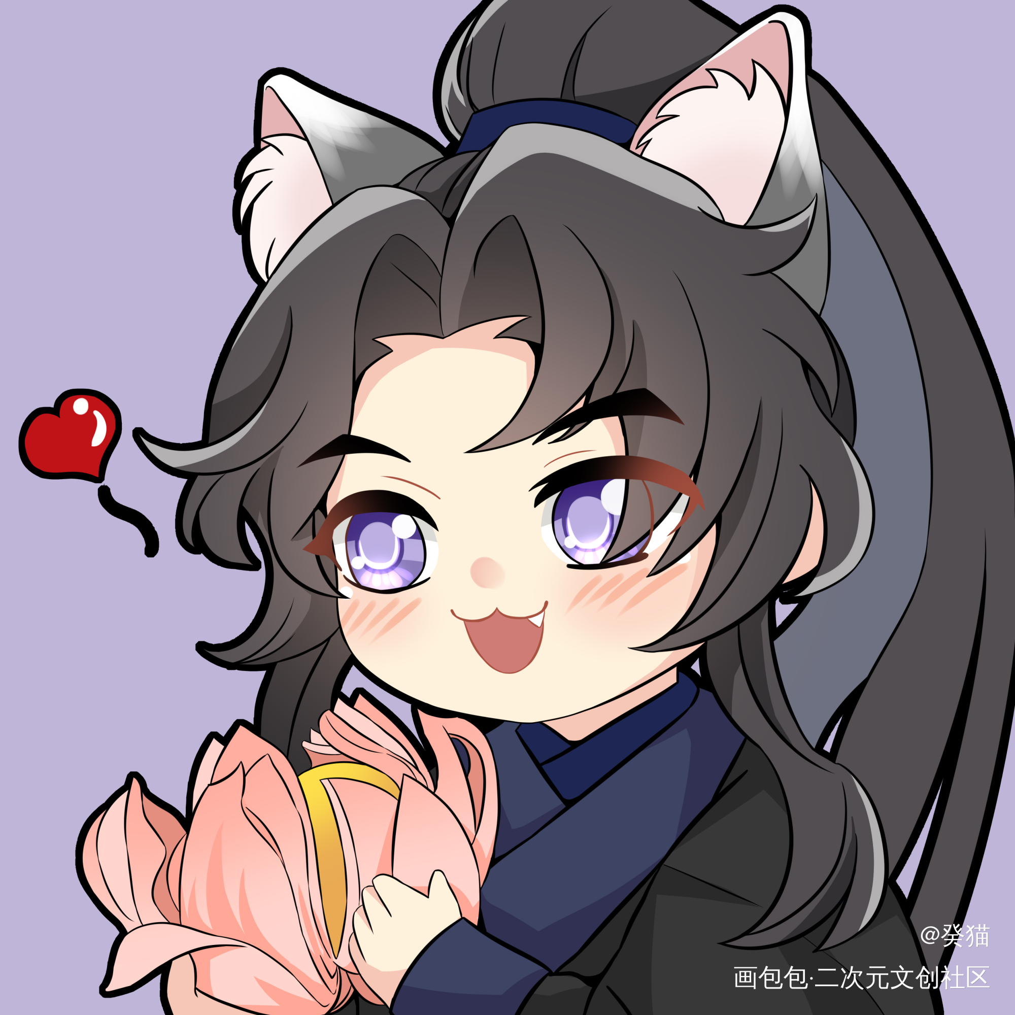 二哈和他的白猫师尊—荷花酥_二哈和他的白猫师尊燃晚墨燃楚晚宁绘画作品