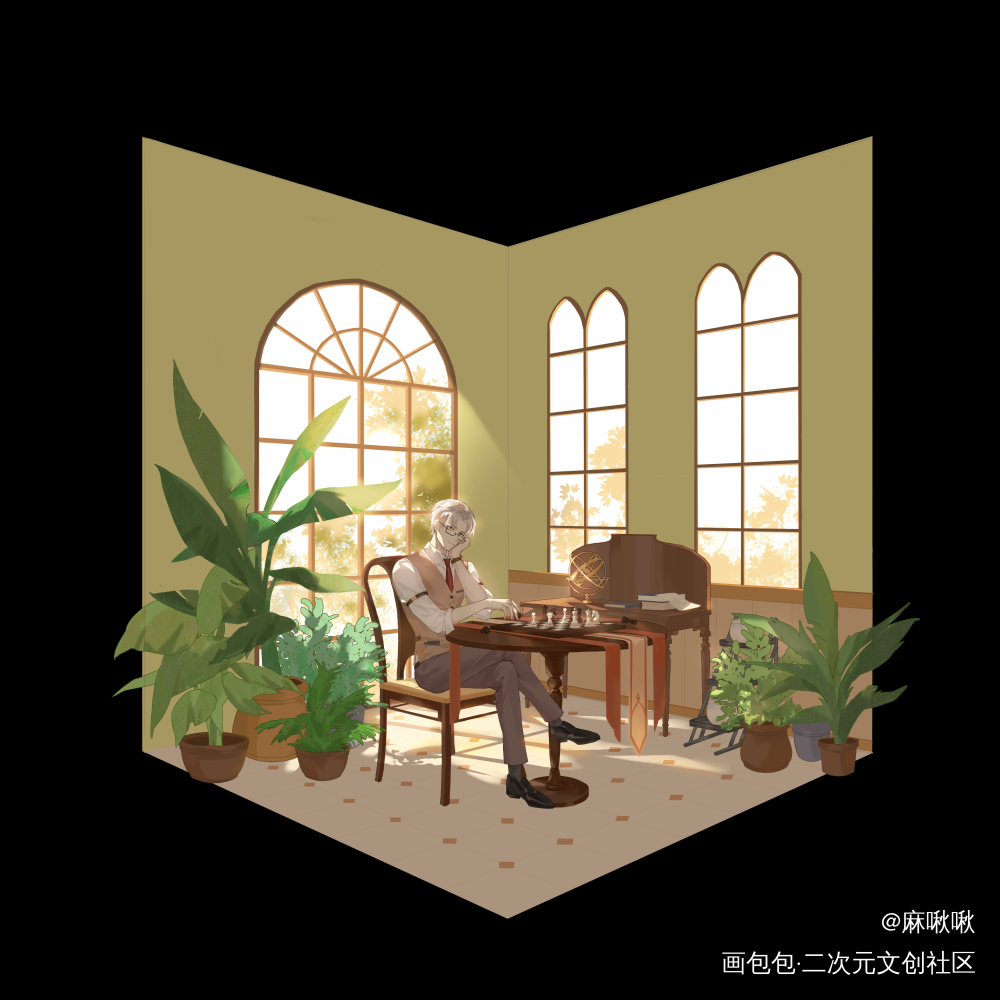 之前画的莫弈_未定事件簿莫弈绘画作品
