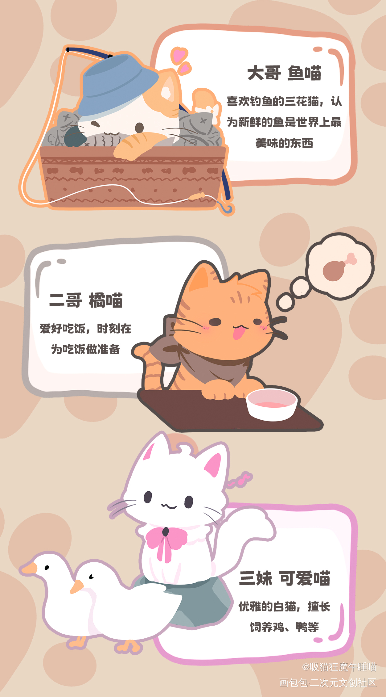 贪吃兄妹_Q版绘画作品