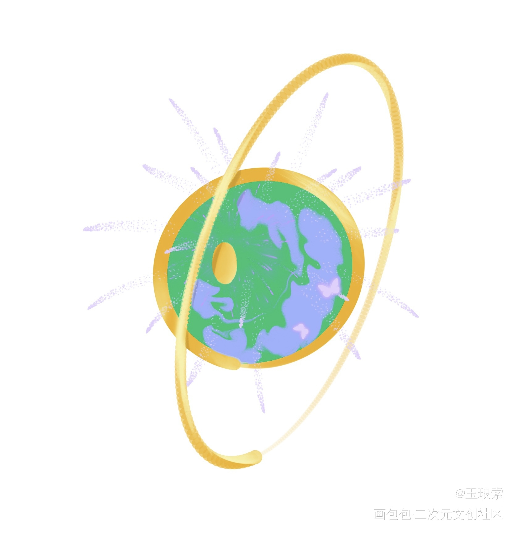 这里有一个星球！_板绘涂摸鱼页板绘插画绘画作品