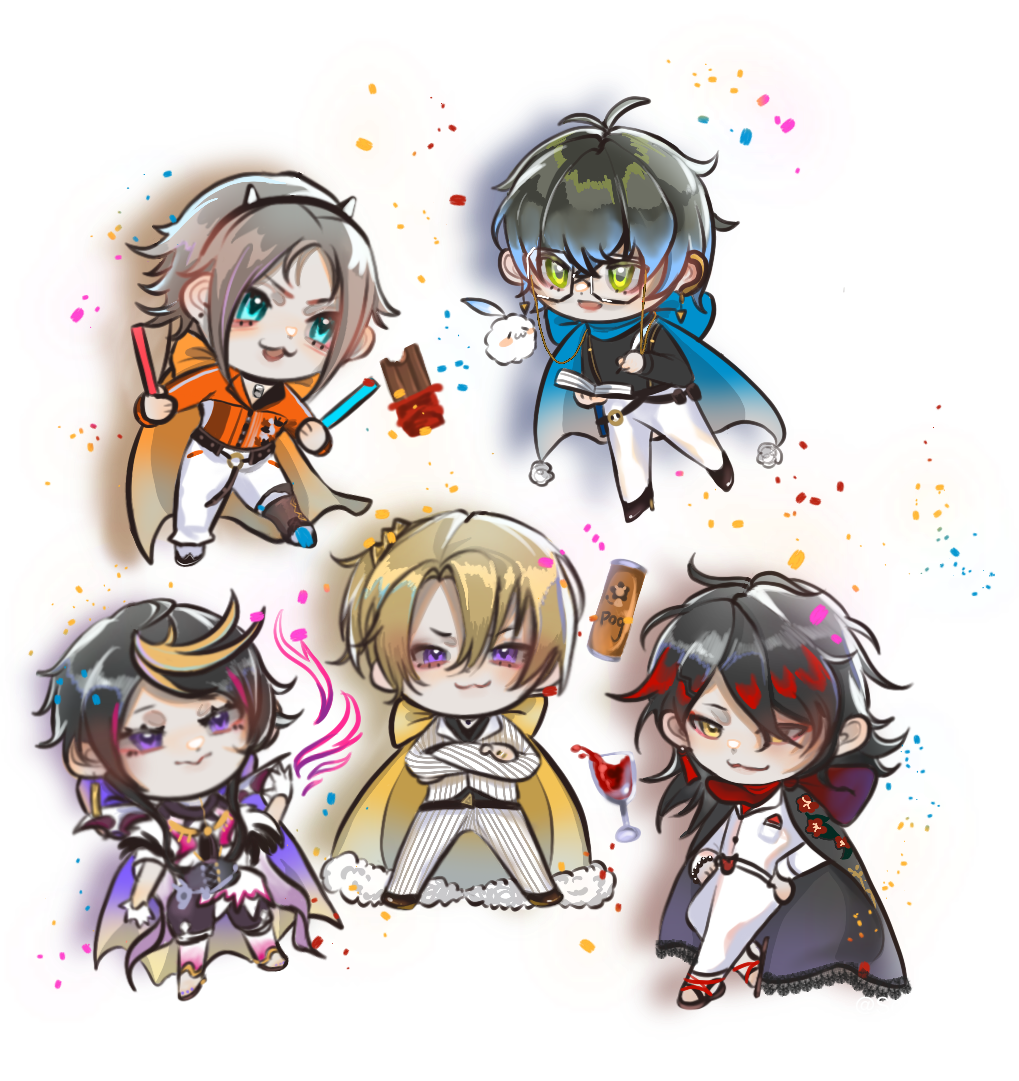 Luxiem一周年快乐_shuyaminoQ版luxiemikeevelandLucakaneshirovoxakumamystarias绘画作品