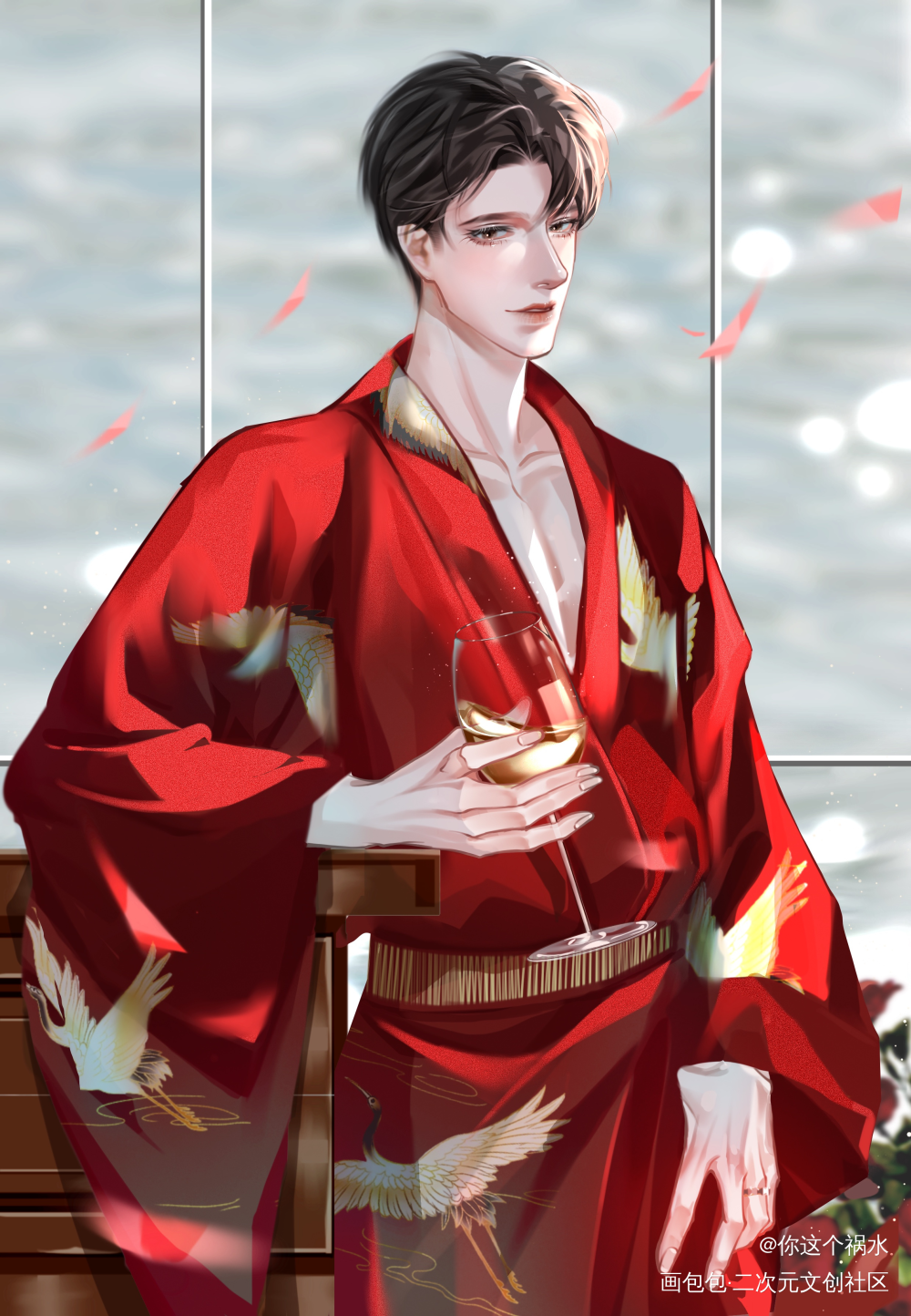 和风美人朔朔子_谁把谁当真188男团黎朔绘画作品