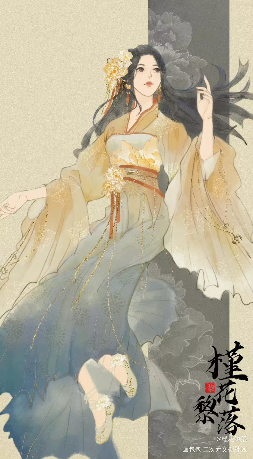 以朋友为原型绘制的oc_板绘涂水墨古风平涂我要上首推插画oc绘画作品