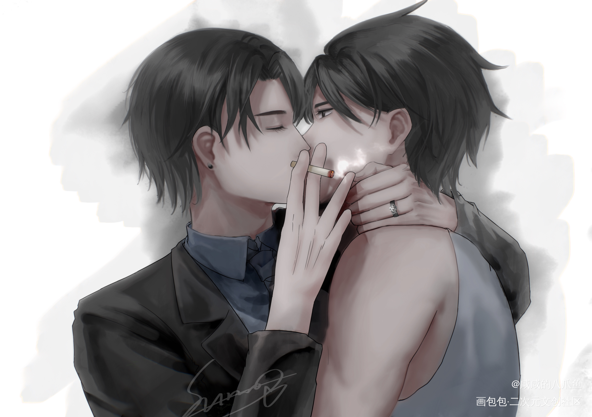李简_你却爱着一个傻逼188男团李简摸鱼绘画作品