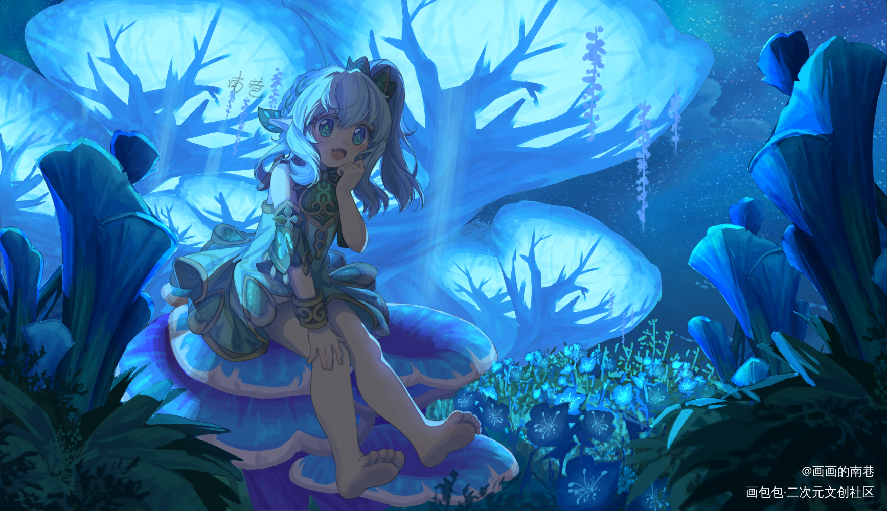 【原神】纳西妲_原神场景插画同人板绘绘画绘画作品