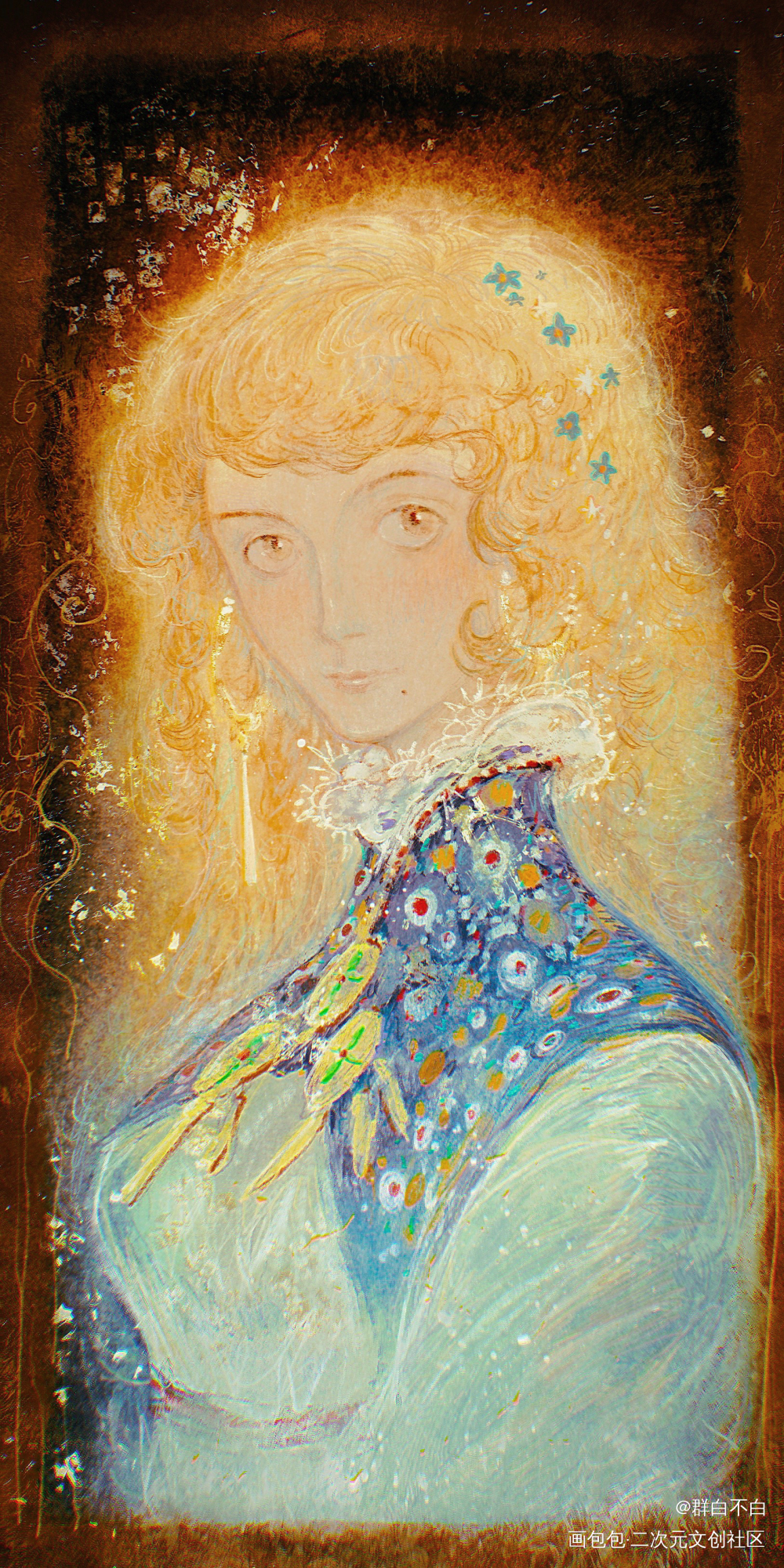 摸鱼_插画绘画原创oc绘画作品