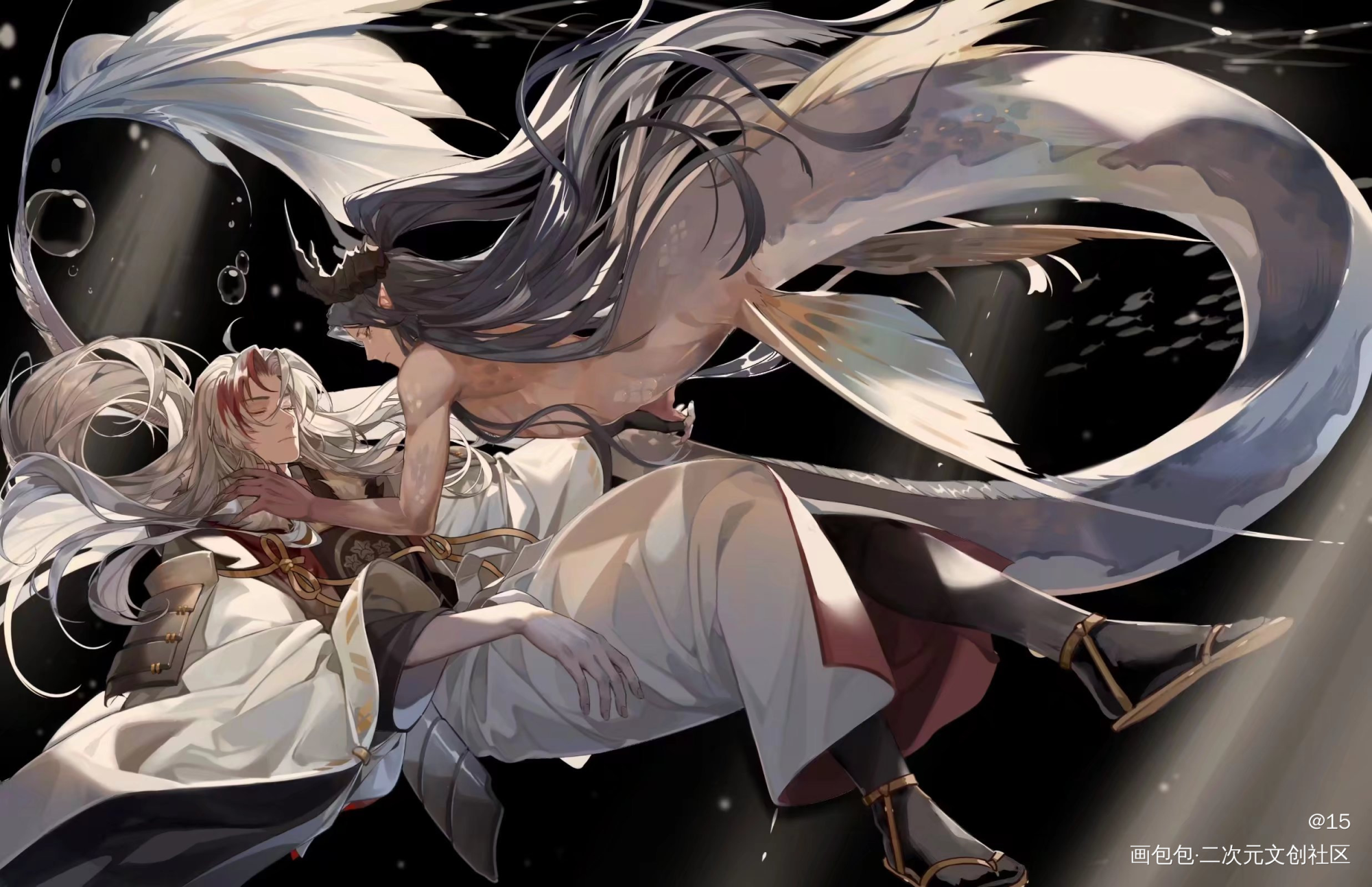 光x人鱼切_阴阳师光切绘画作品