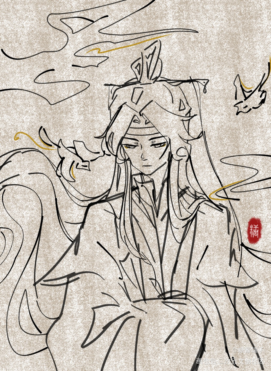 。_魔道祖师蓝忘机绘画作品
