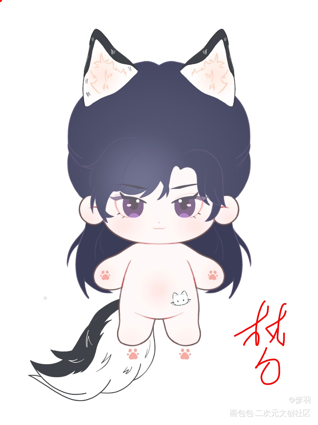 带着老图来摸鱼_二哈和他的白猫师尊绘画作品
