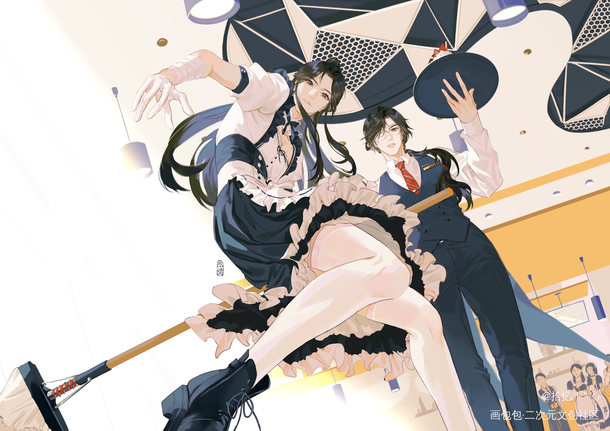夫夫双打_天官赐福花怜绘画作品