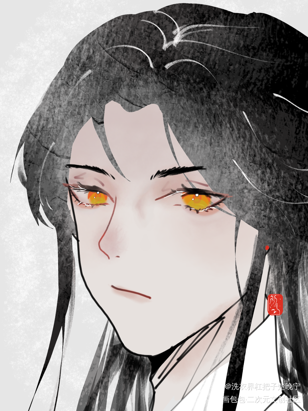“楚妃……”_二哈和他的白猫师尊燃晚楚晚宁古风绘画作品