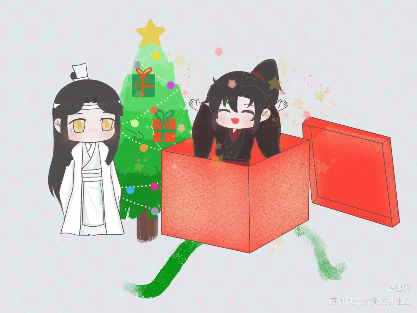 Merry Christmas_魔道祖师忘羡Q版墨香铜臭绘画作品