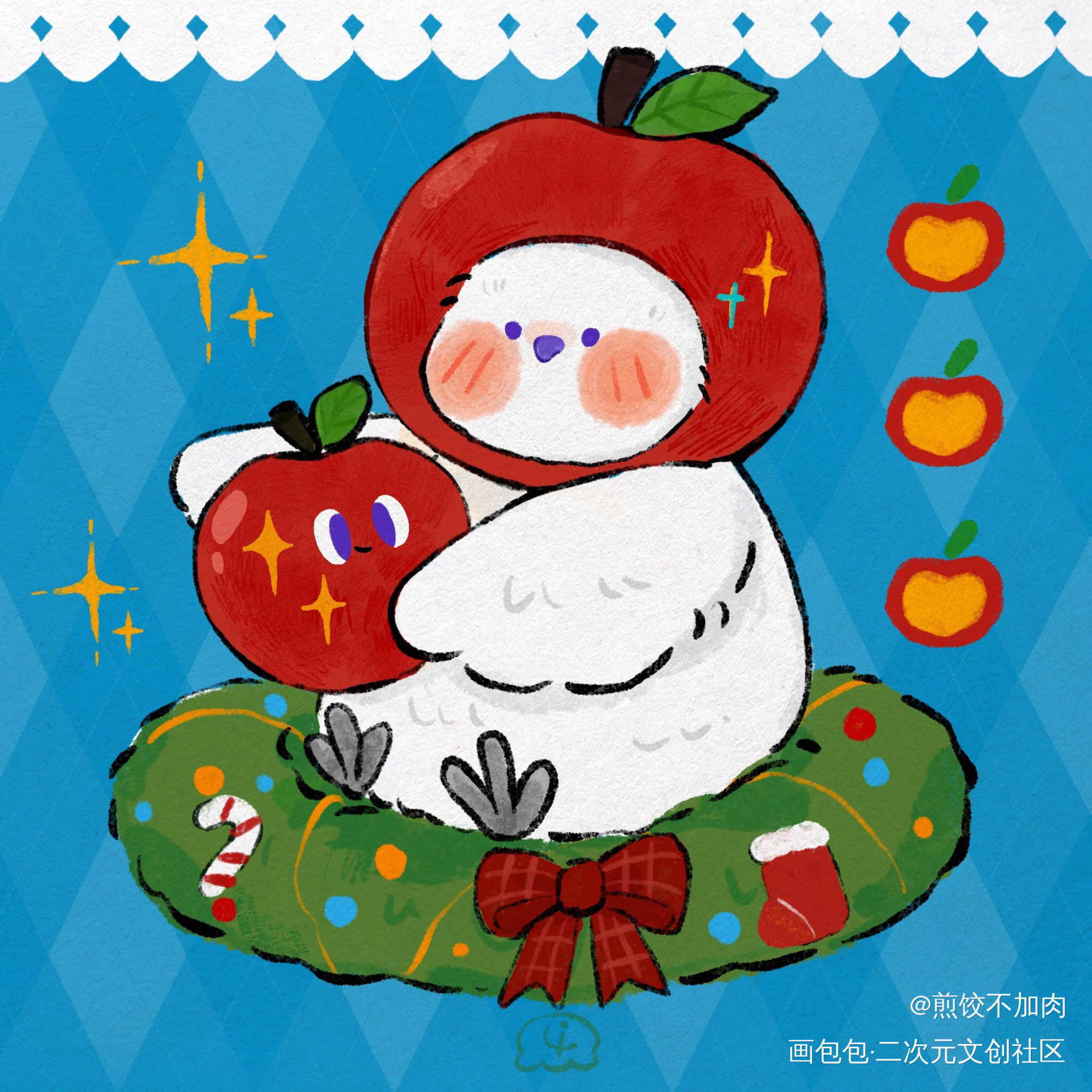 圣诞快乐🎄_光与夜之恋查理苏Q版插画同人绘画绘画作品