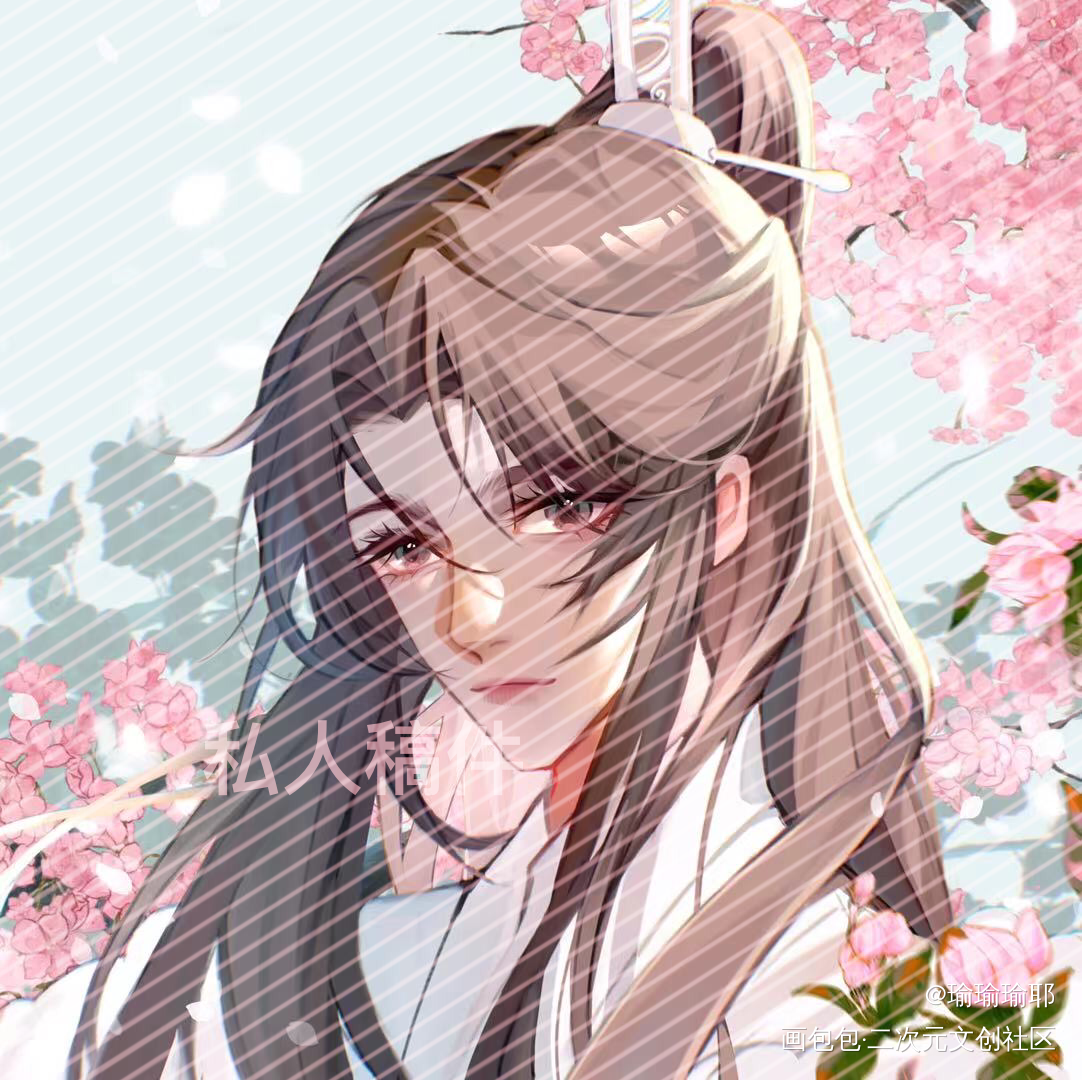 花下守岁_二哈和他的白猫师尊绘画作品