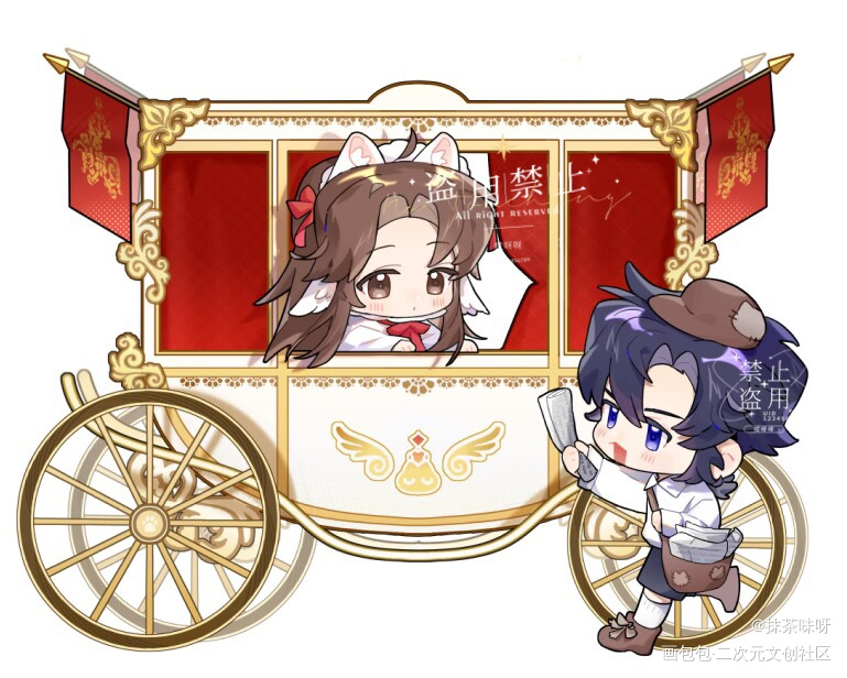 圣诞夜的一见钟情_二哈和他的白猫师尊燃晚Q版绘画作品