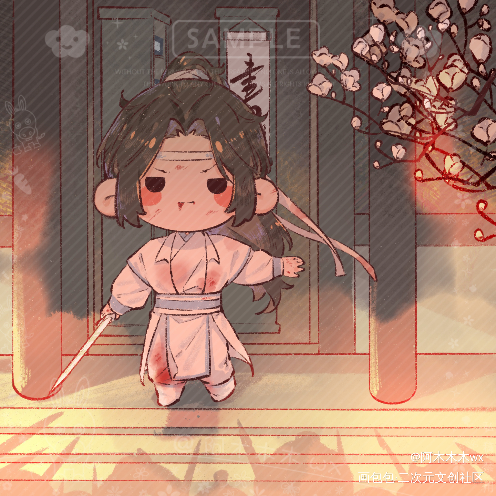 忘羡成长记6_魔道祖师忘羡蓝忘机魏无羡蓝忘机0123生日快乐魏无羡1031生日快乐绘画作品