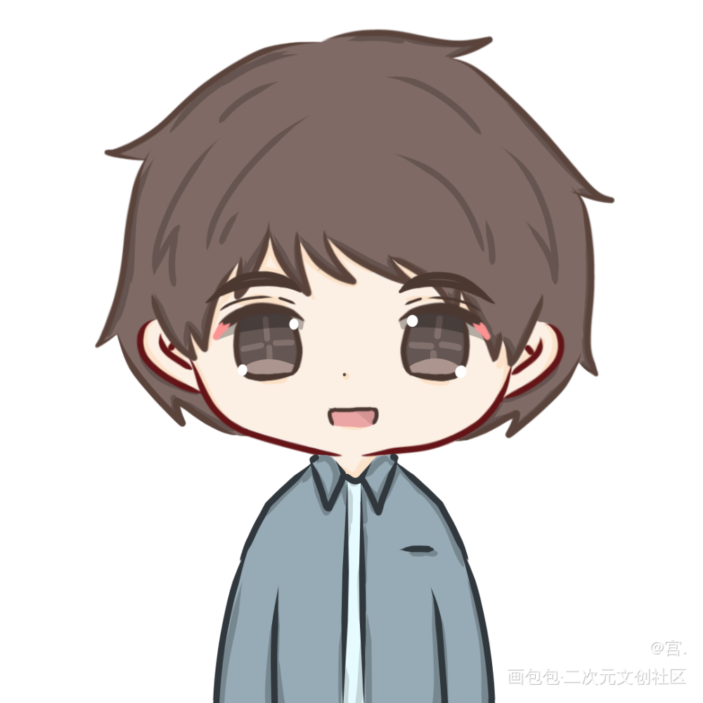 188Q版证件照，全员向_火焰戎装188男团任燚板绘涂绘画作品