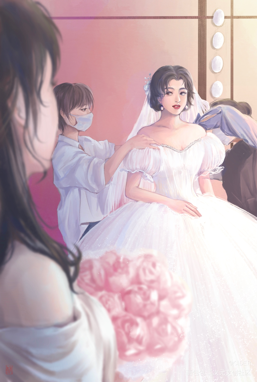 婚礼_伪厚涂我要上首推插画原创绘画作品