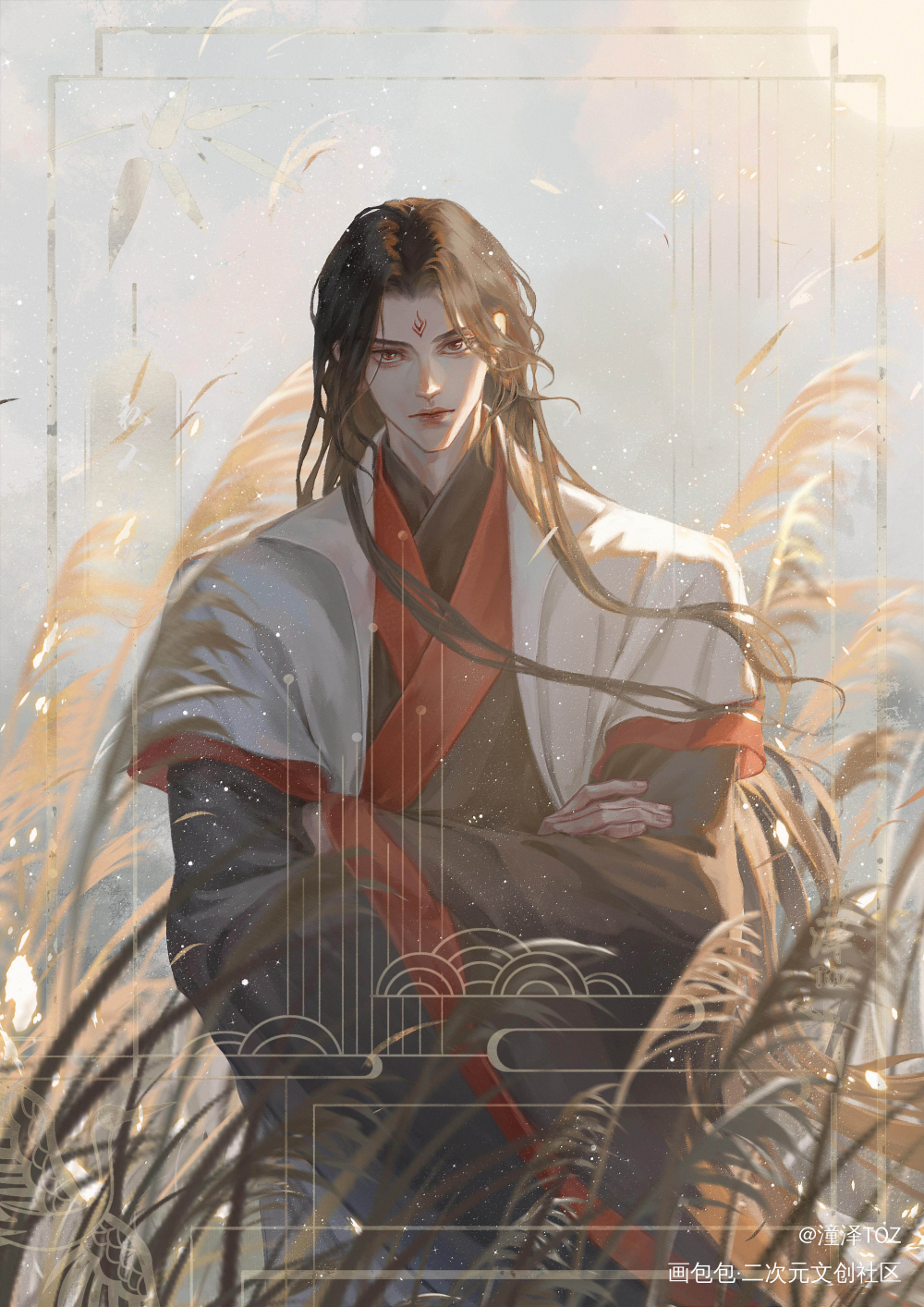 【稿件】墨家三对_人渣反派自救系统天官赐福魔道祖师冰秋花怜忘羡约稿板绘绘画作品