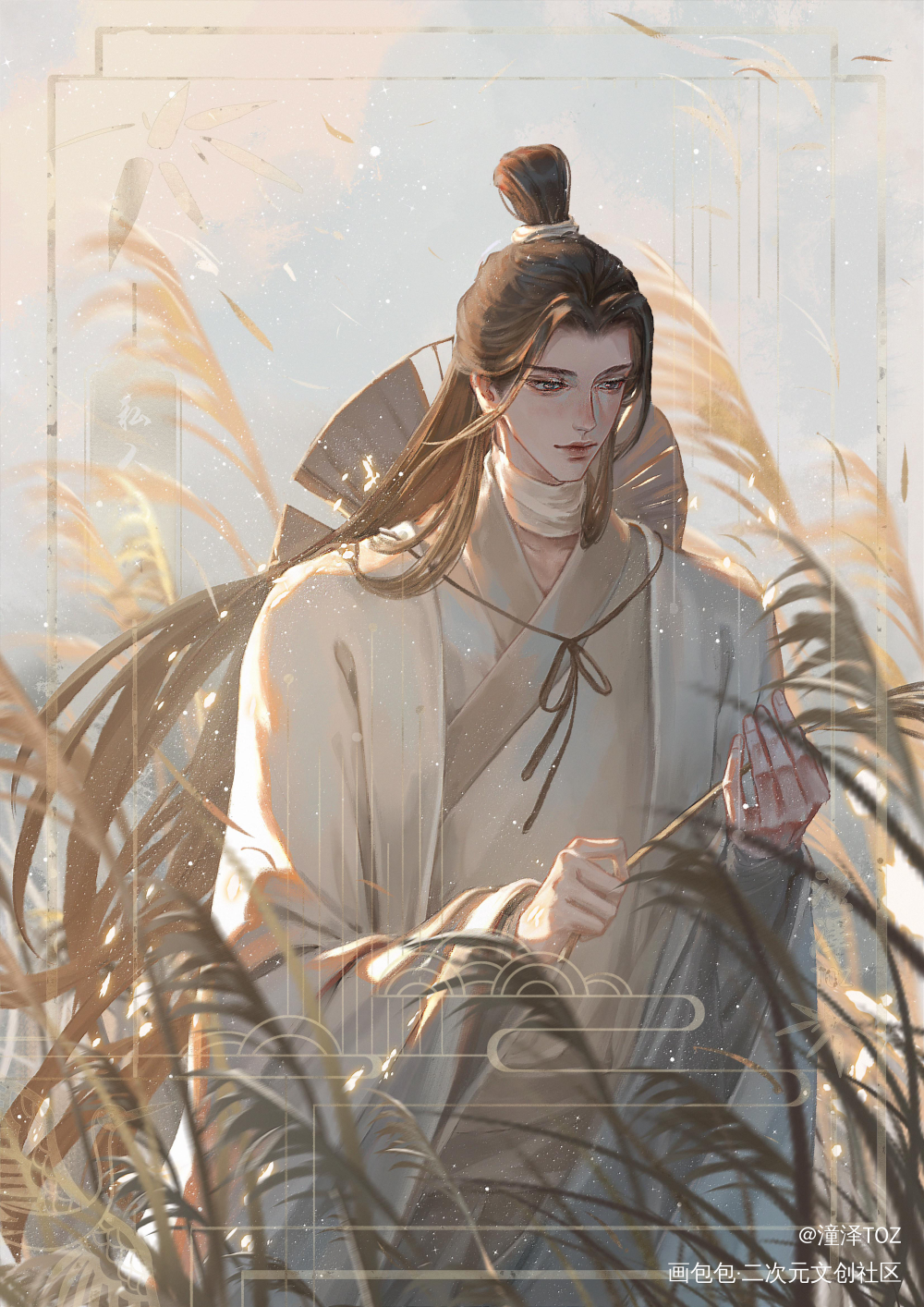 【稿件】墨家三对_人渣反派自救系统天官赐福魔道祖师冰秋花怜忘羡约稿板绘绘画作品